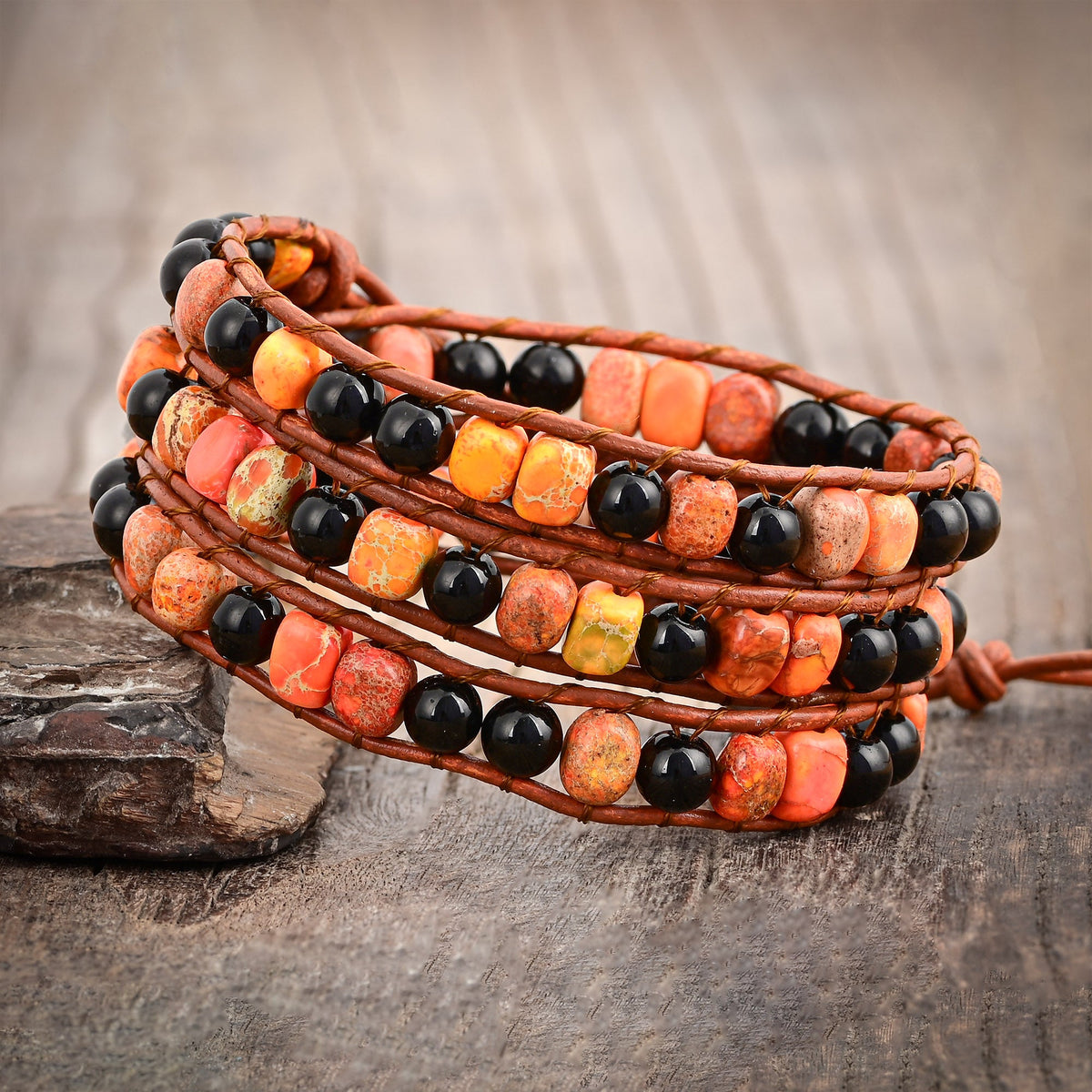 Spooky Agate Wrap Bracelet