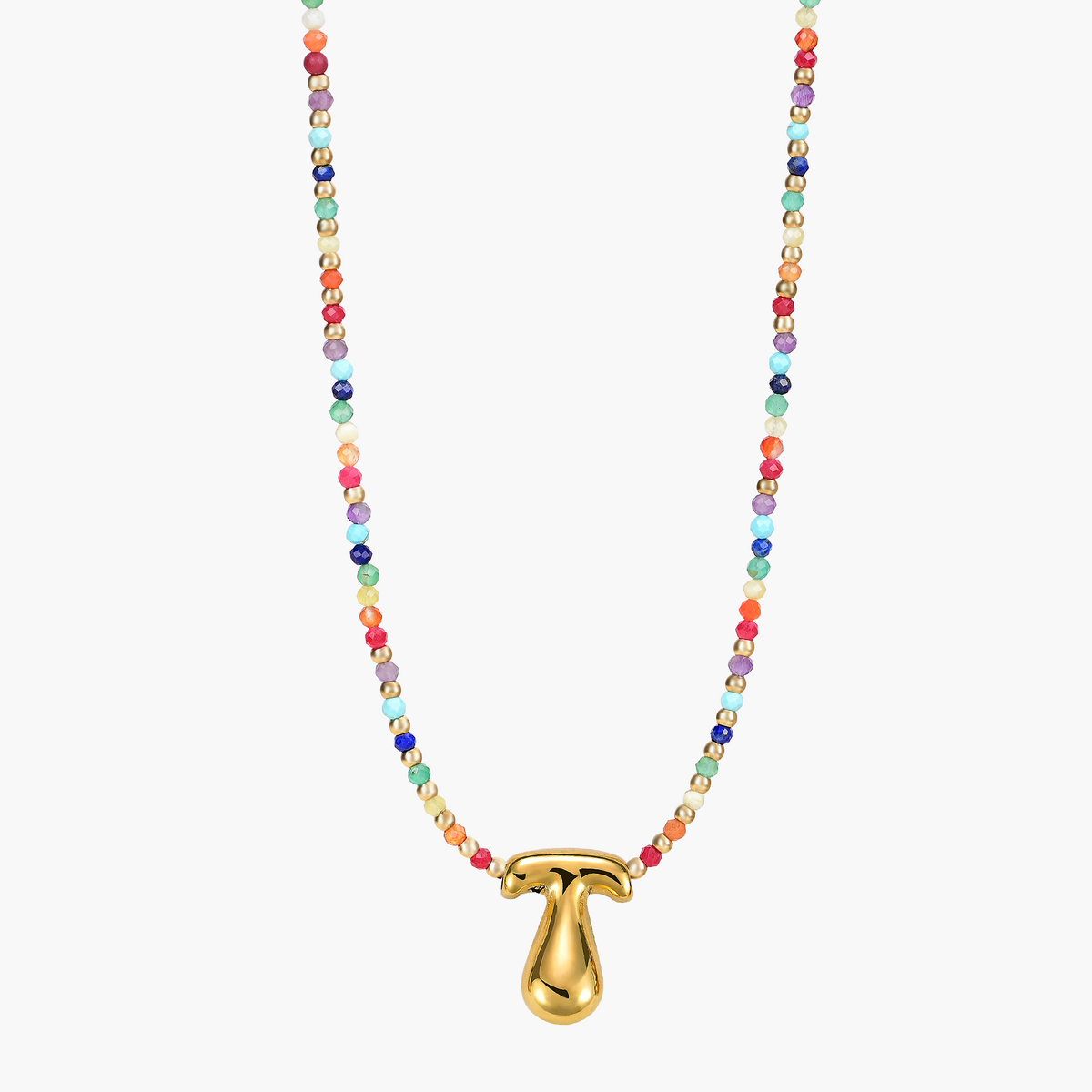Rainbow Bubble Initial Necklace