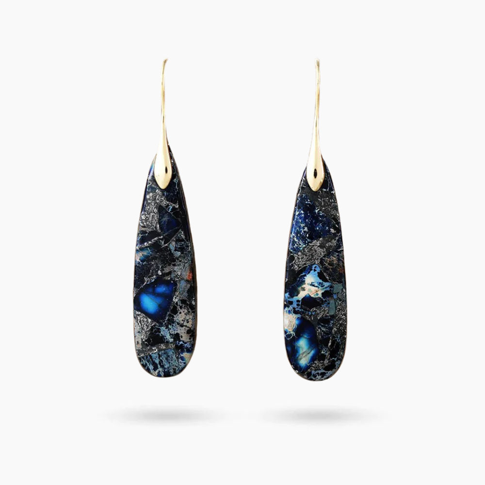 Pendientes colgantes Navy Horizon Jasper