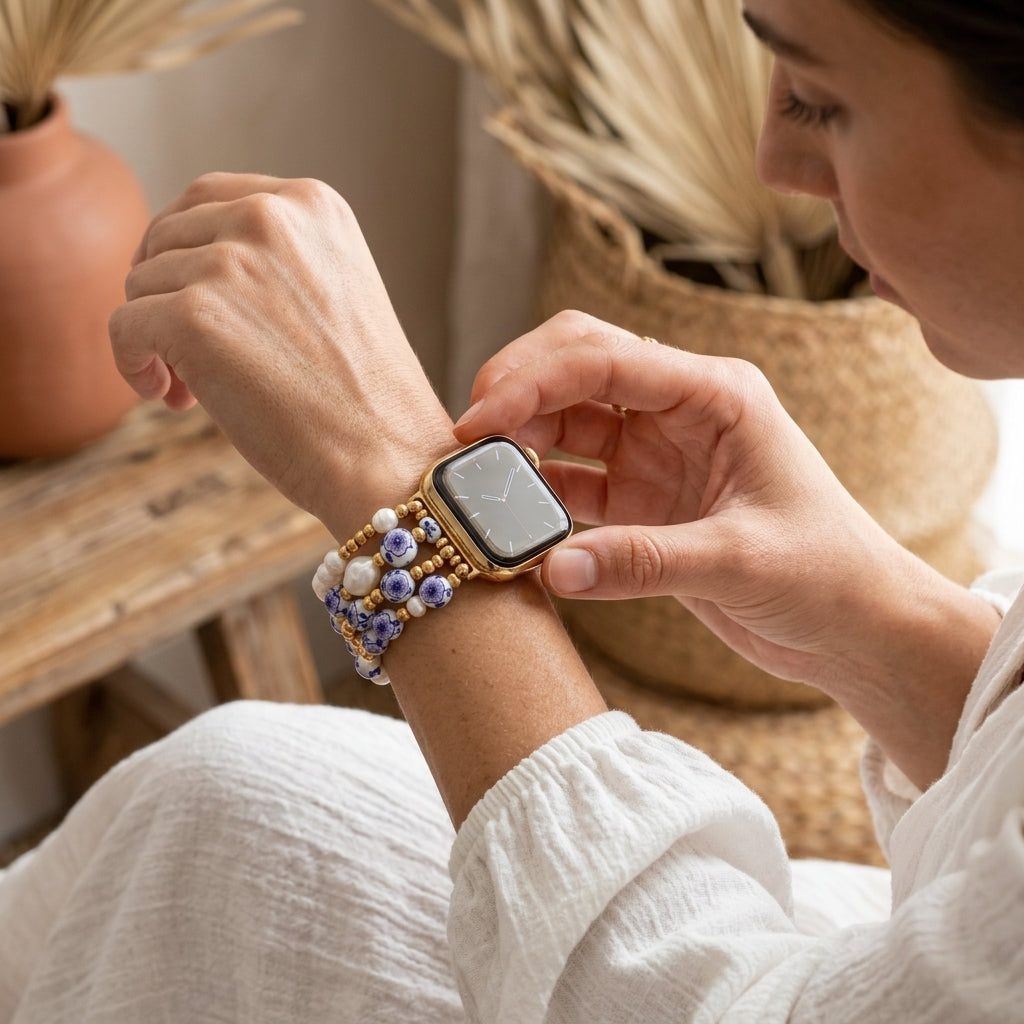 Porcelain Garden Lavender Bloom Apple Watch Strap