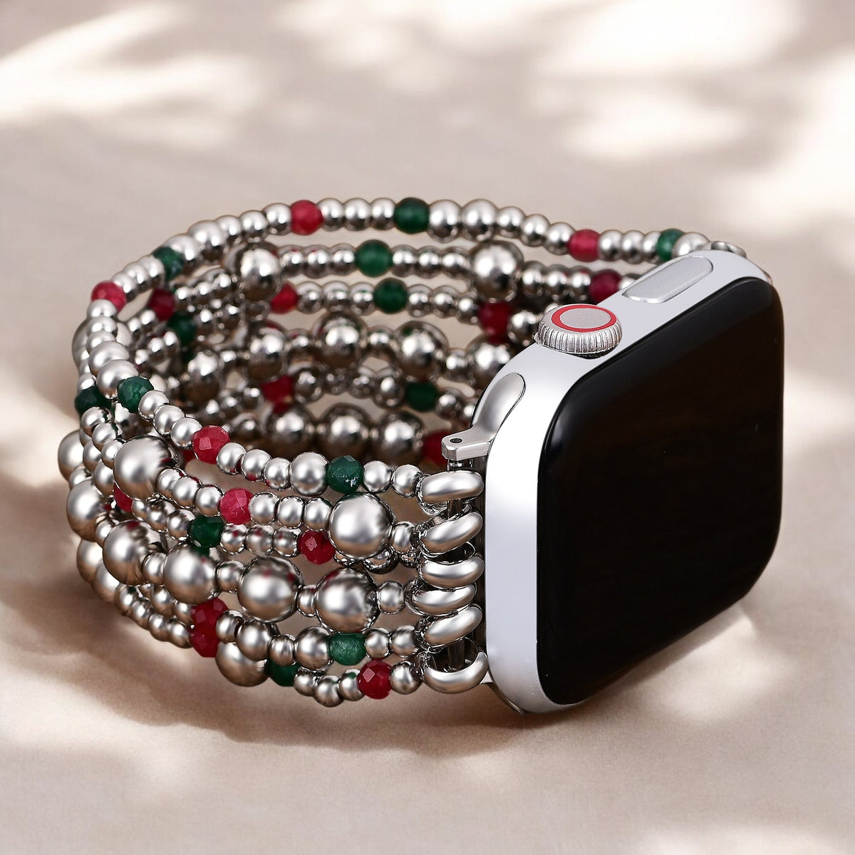 Weihnachts-Silber-Magie-Stretch Apple Watch Armband