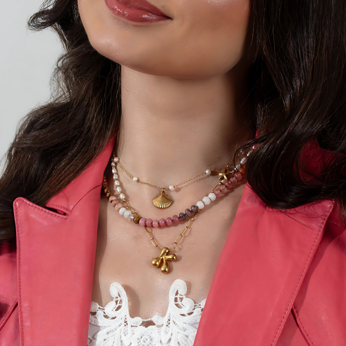 Ruby Blush Stone Necklace