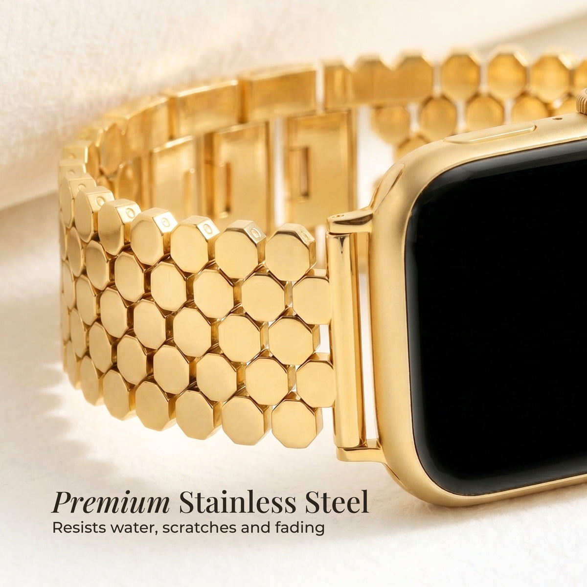Goldenes Honigwaben Luxus Apple Watch Armband