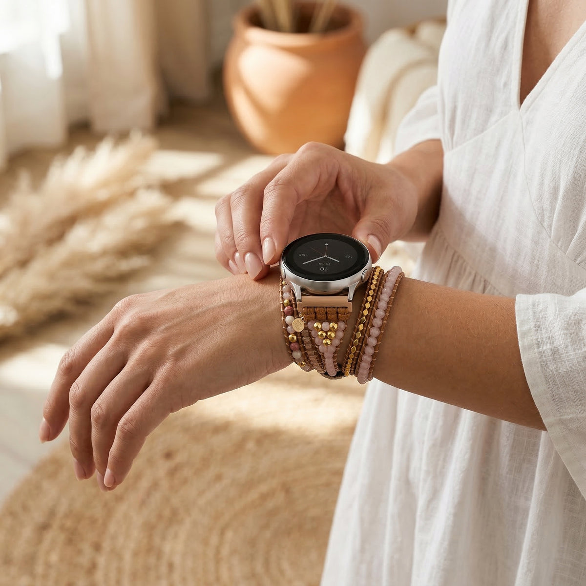 Correa para reloj Samsung Galaxy de Cuarzo Rosa Dorado