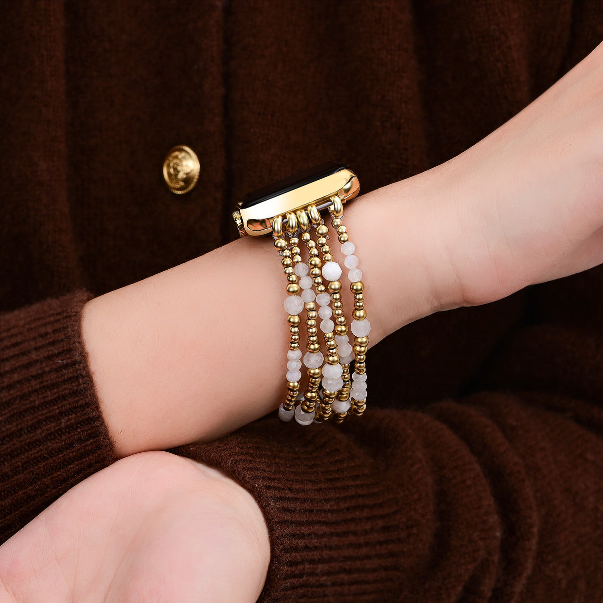 Correa elástica Golden Halo Moonstone para Apple Watch