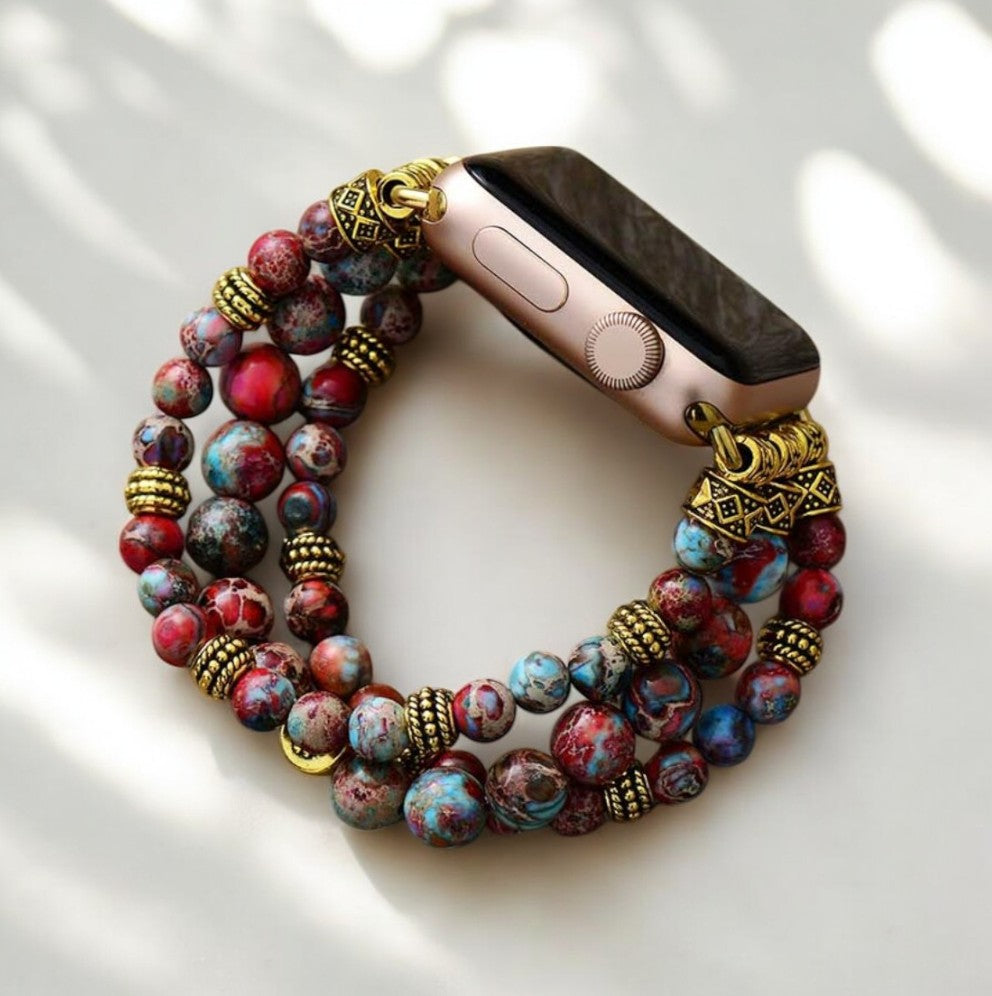 Correa elástica de jaspe carmesí para Apple Watch