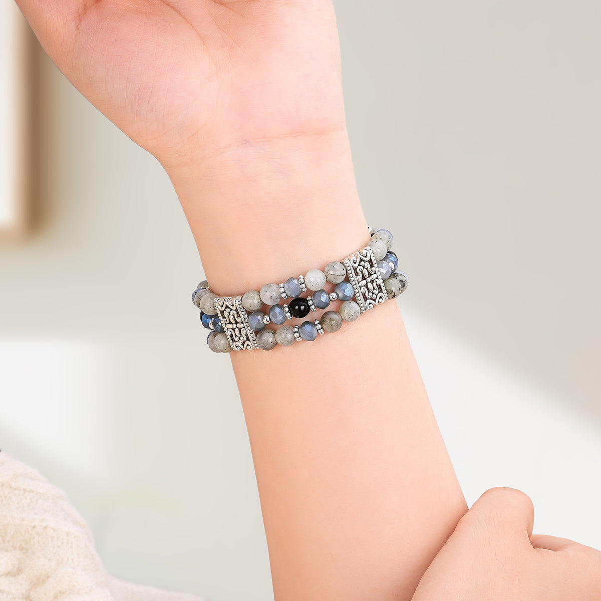 Artisanales Labradorit Indigo Stretch Apple Watch Armband
