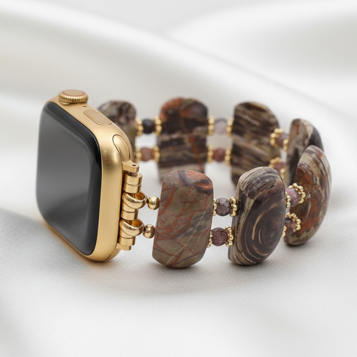 Desert Horizon Jasper Stretch Apple Watch Strap