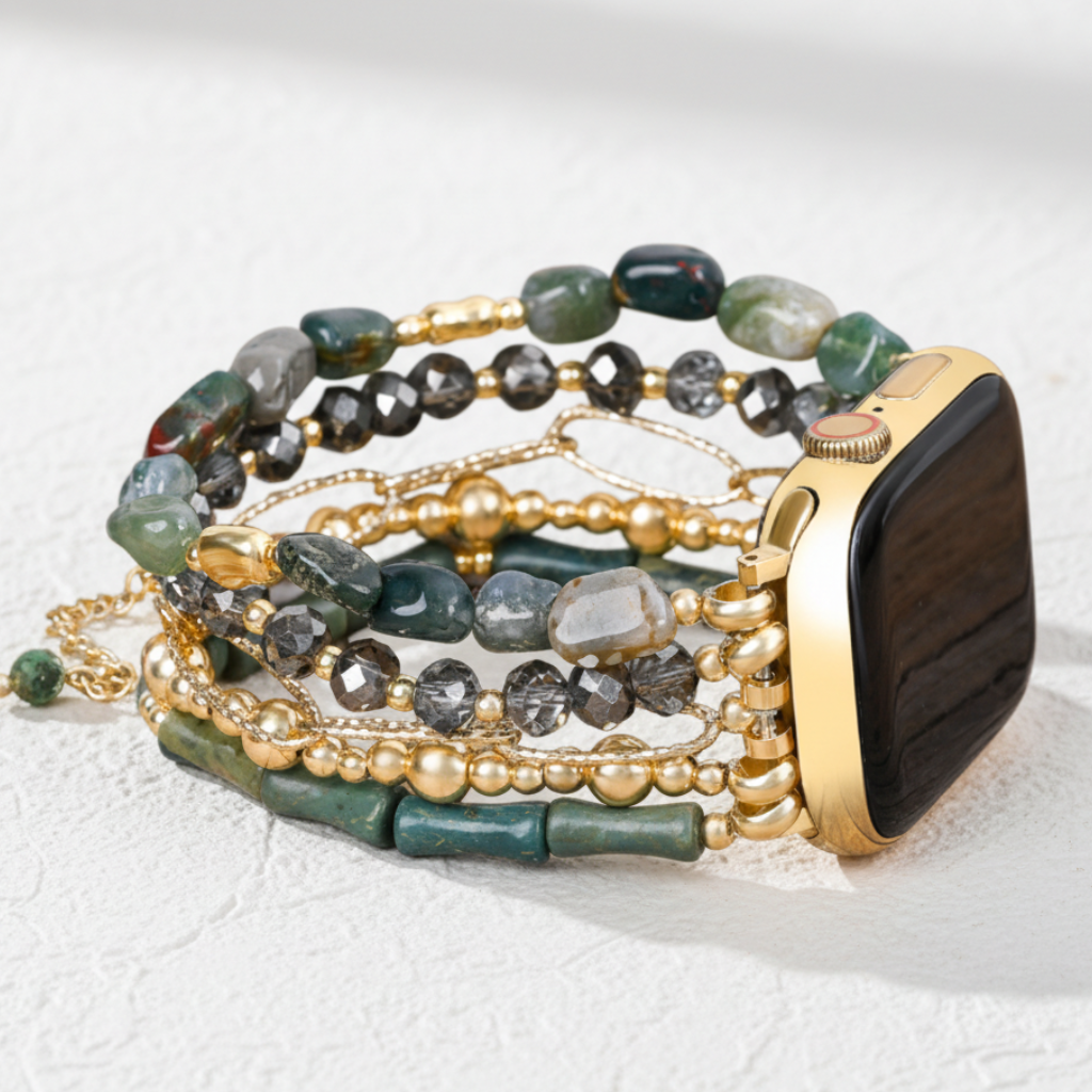 Correa elástica verde dorado para Apple Watch