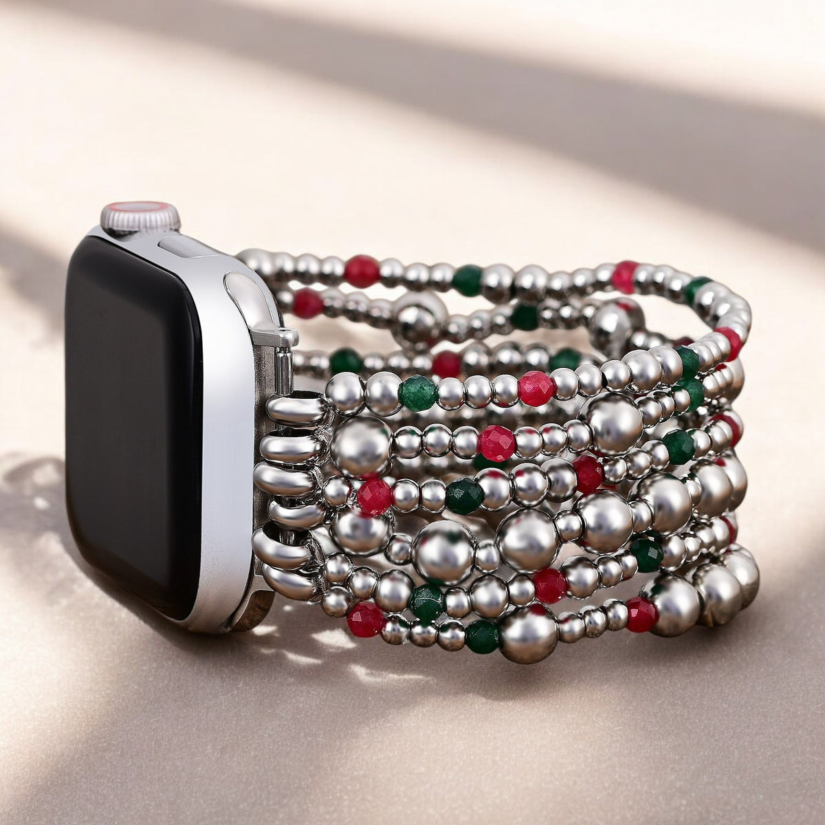 Christmas Silver Magic Stretch Apple Watch Strap