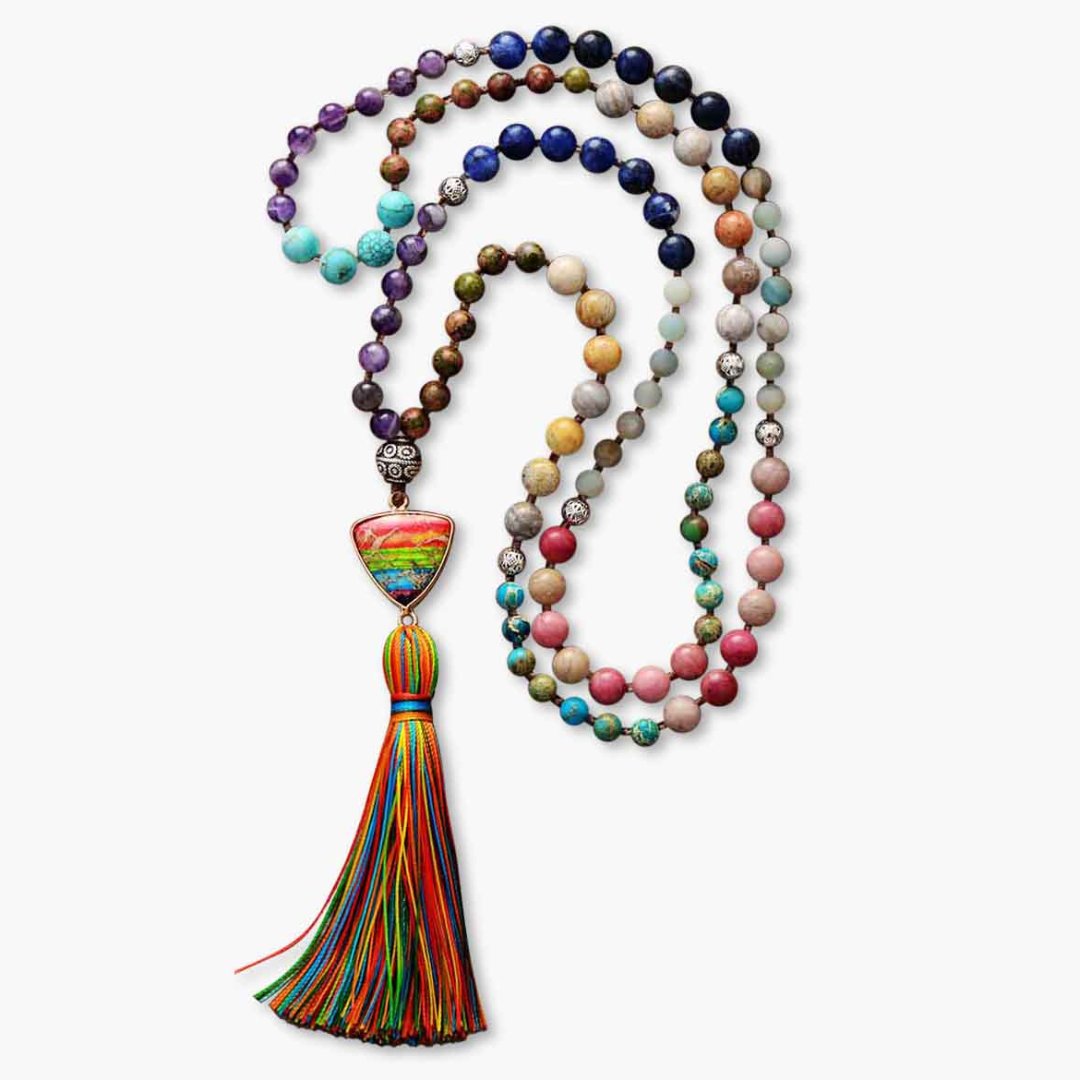 Chakra Charm Tassel Necklace - Cape Diablo