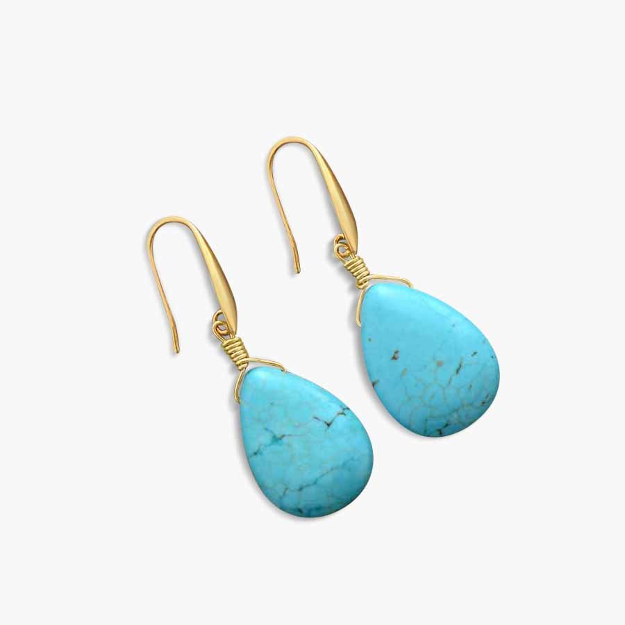 Exquisite Teardrop Turquoise Earrings - Cape Diablo