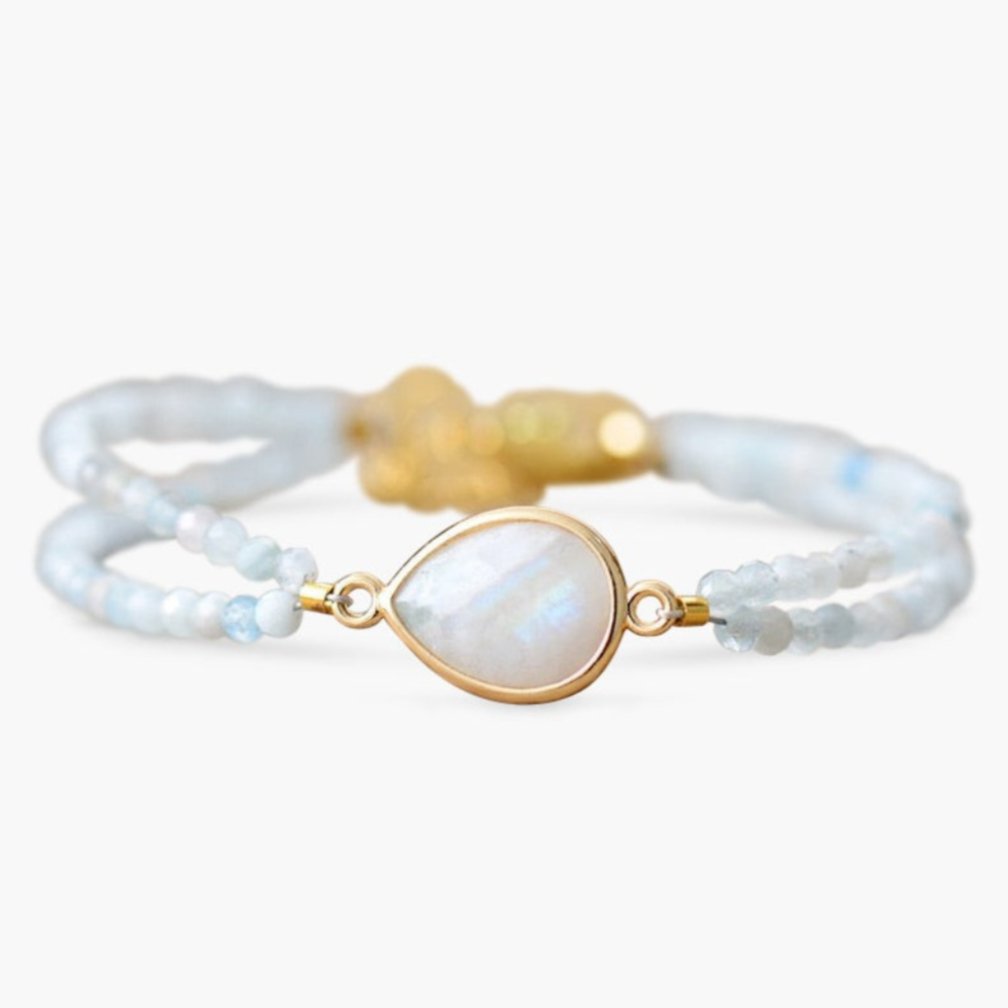 Glistening Moonstone Teardrop Bracelet - Cape Diablo