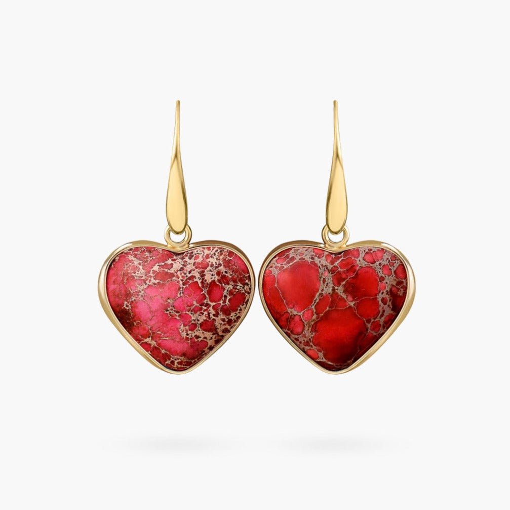 Red Heart Jasper Drop Earrings - Cape Diablo