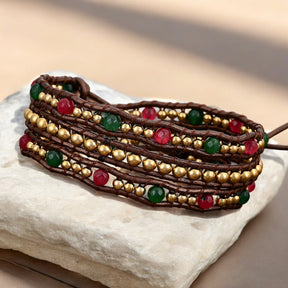 Merry Christmas Heart Wrap Bracelet