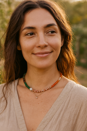 Coral Natural Stone Necklace