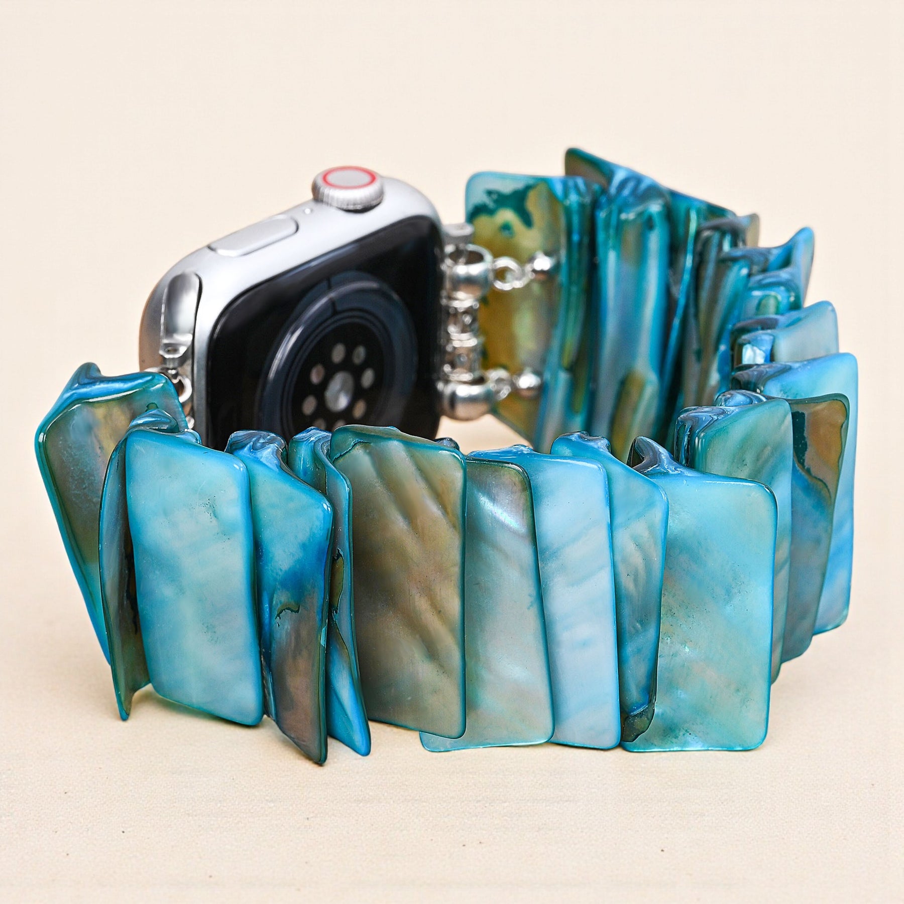 Azure Seashell Stretch Apple Watch Strap