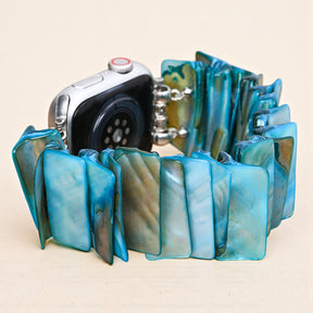 Azure Seashell Stretch Apple Watch Strap