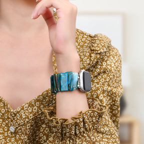 Azure Seashell Stretch Apple Watch Strap