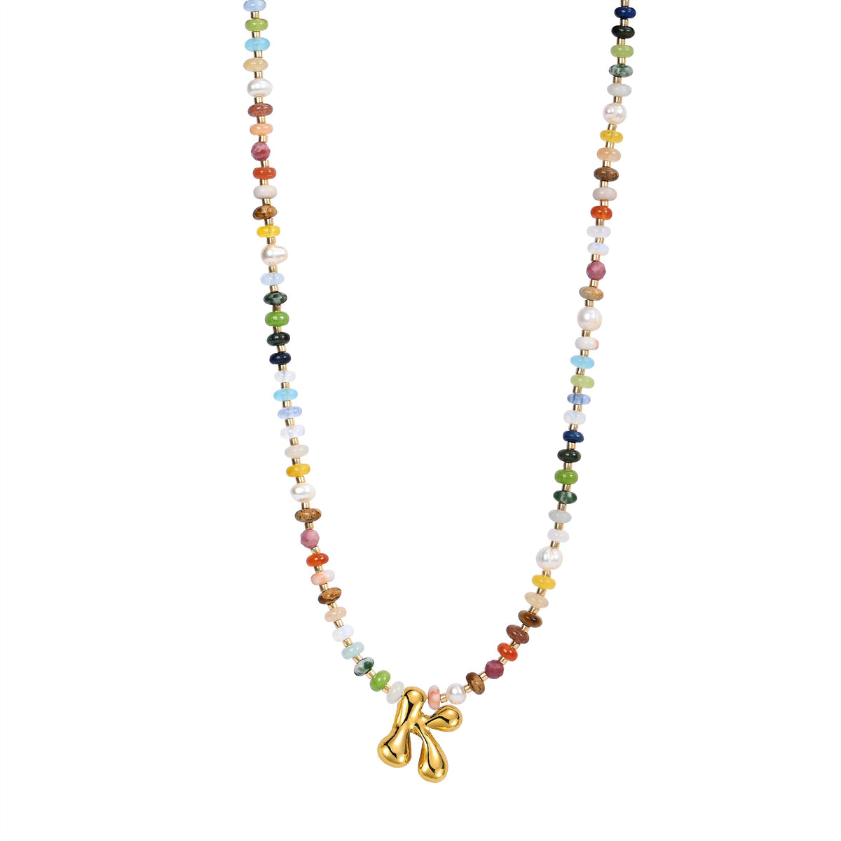 Multicolor Bubble Letter Necklace
