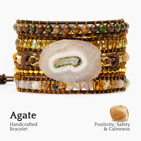 Moonlight Goddess Agate Wrap Bracelet