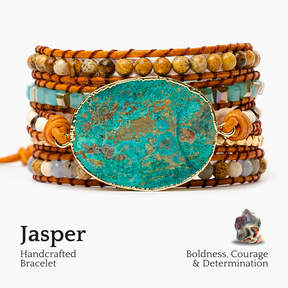 Blue Earth Jaspis-Stein-Armband