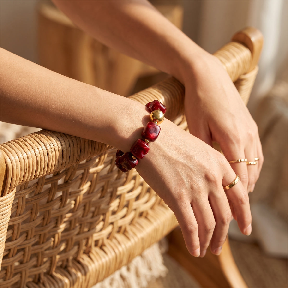 Scarlet Eclipse Chunky Bracelet