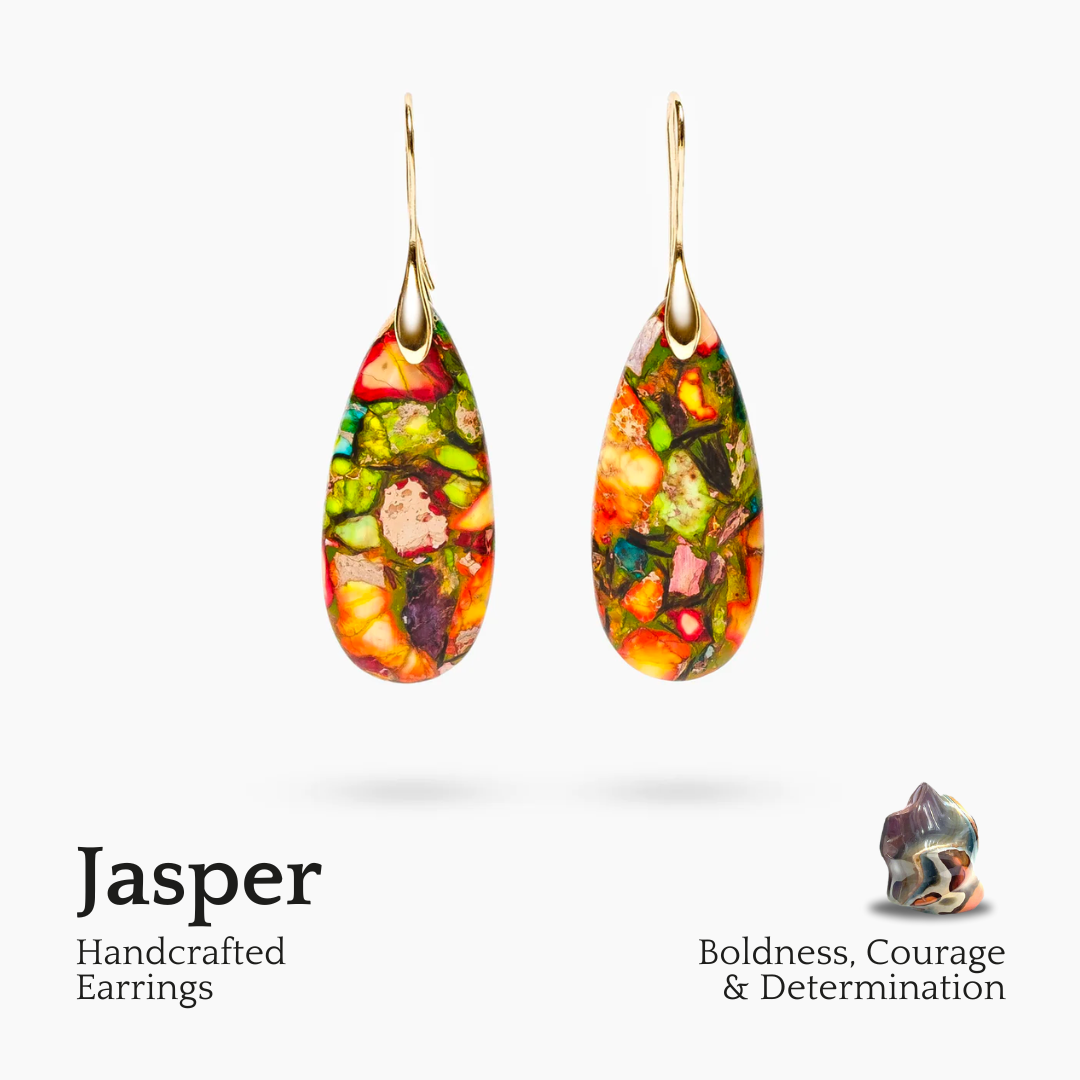 Intense Jasper Teardrop Earrings