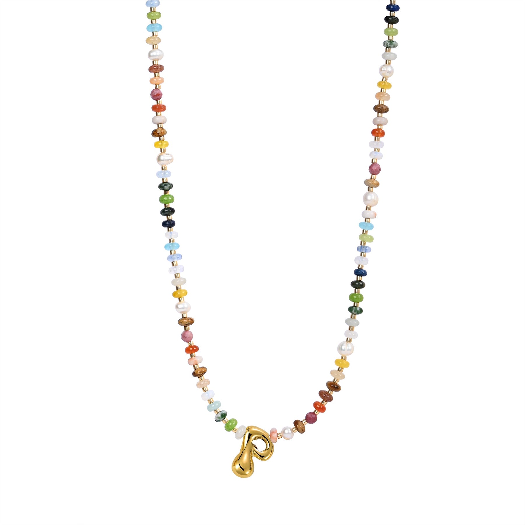 Multicolor Bubble Letter Necklace