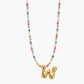 Collar Inicial Rainbow Bubble