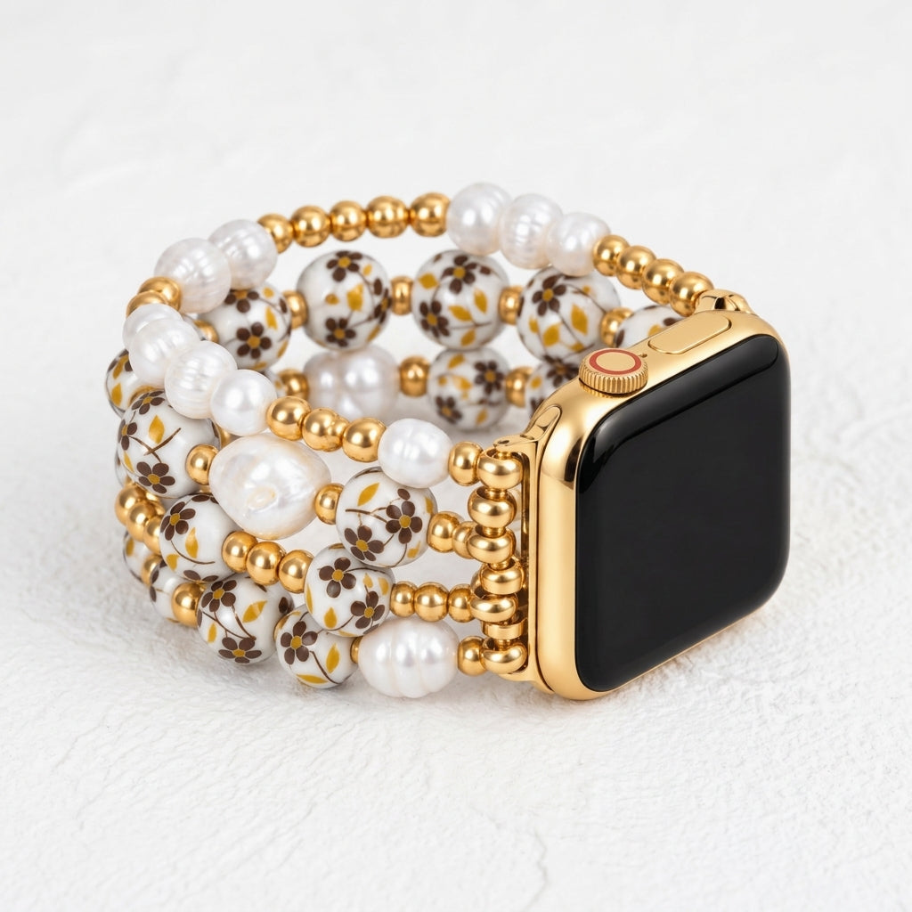 Porcelain Garden Golden Meadow Apple Watch Strap
