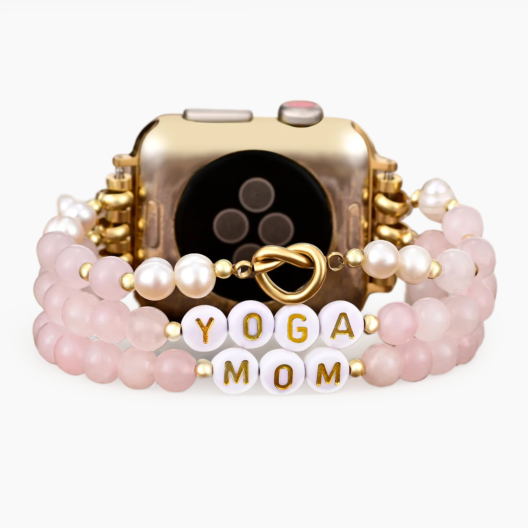 Yoga Mom Rose Quartz Stretch Apple Watch Strap