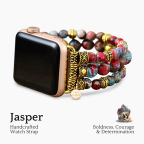 Crimson Jasper Stretch Apple Watch Strap
