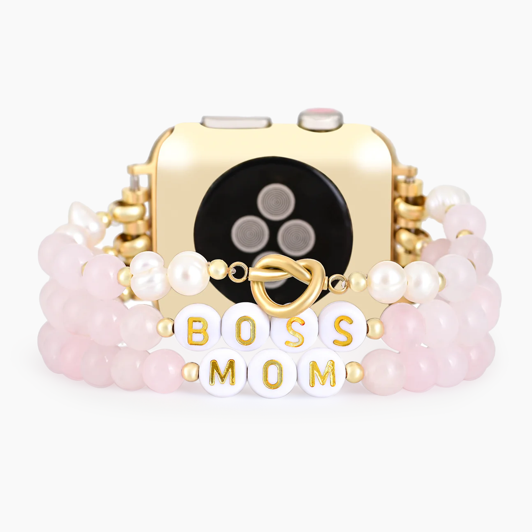 Boss Mom Rose Quartz Stretch Apple Watch Strap