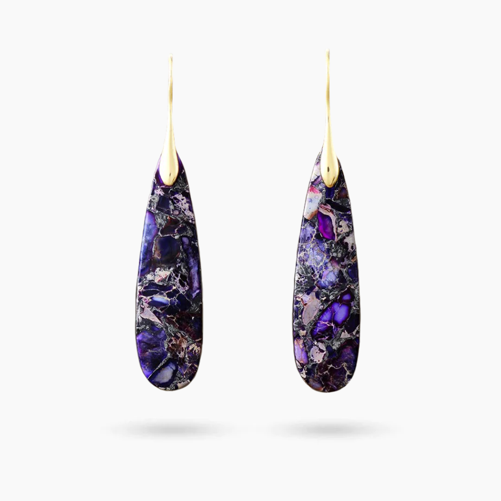 Purple Terrain Jasper Drop Earrings