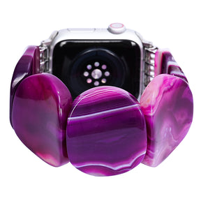 Mystic Plum Agate Stretch Apple Watch Strap
