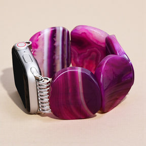 Mystic Plum Agate Stretch Apple Watch Strap