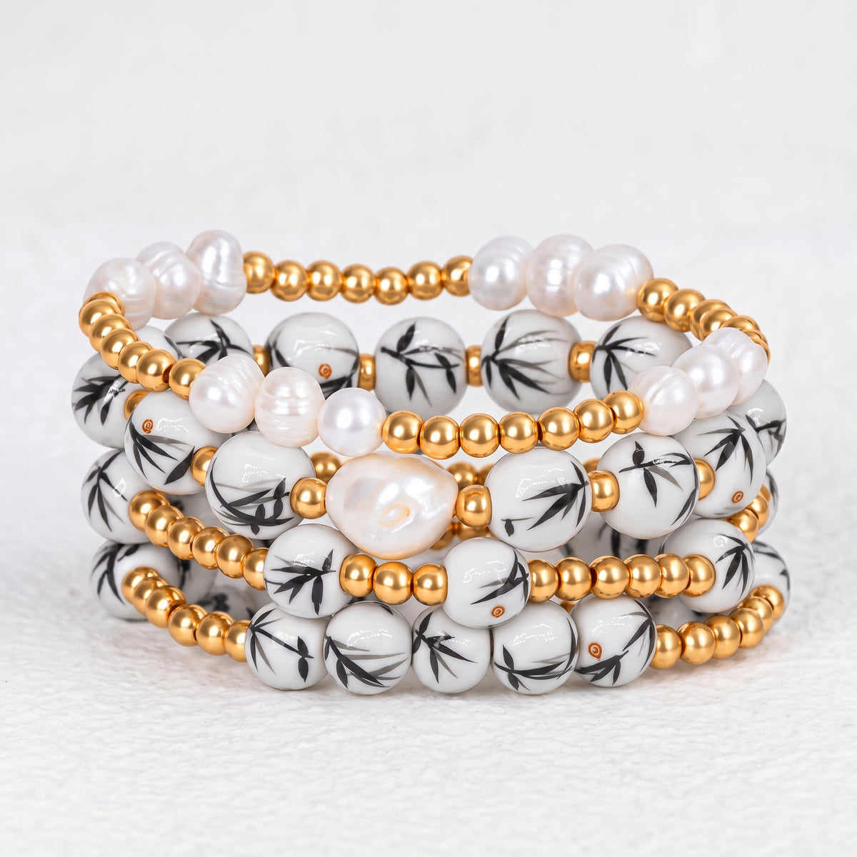 Porcelain Garden Bamboo Mist Bracelet Set