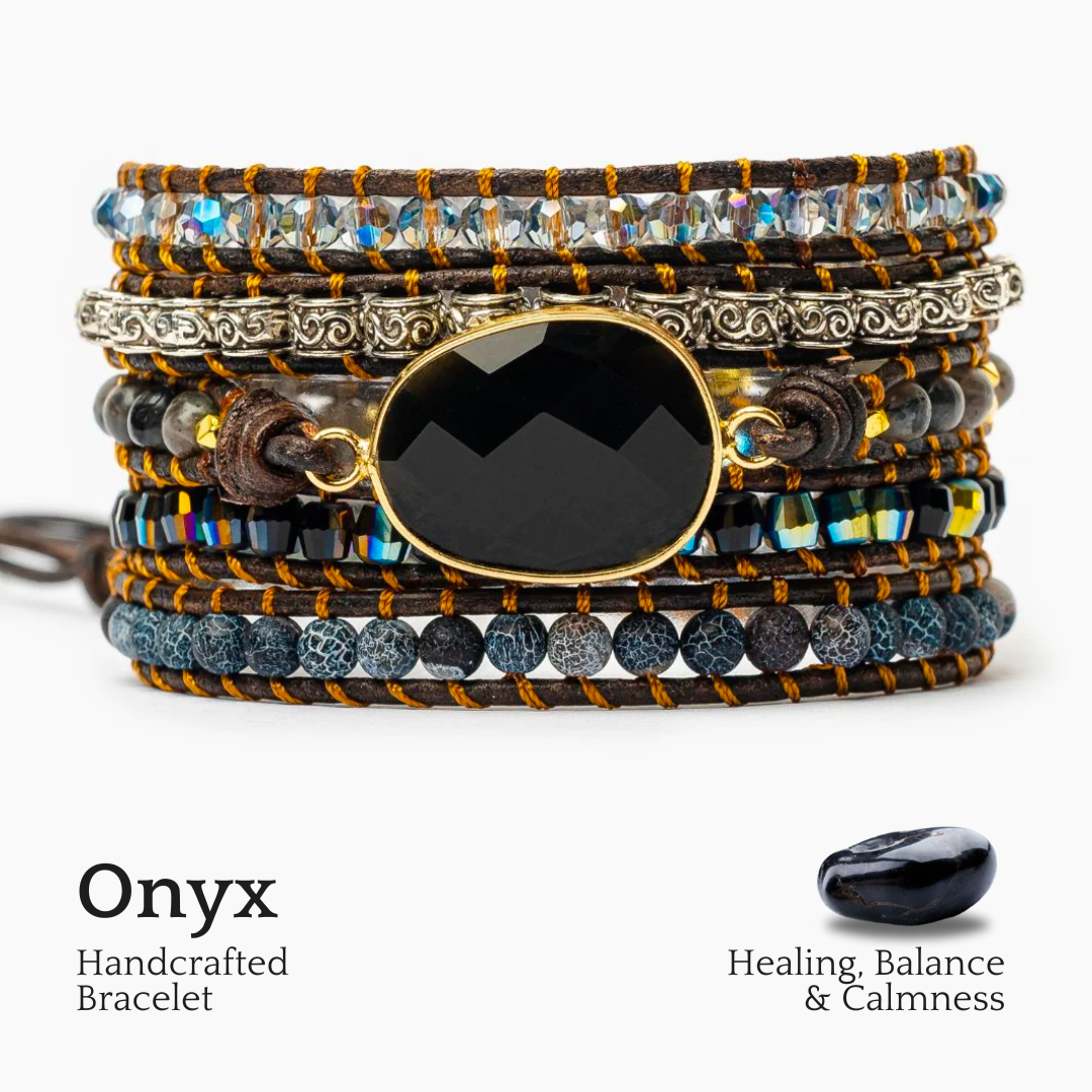 Onyx Moonlight Protection Wrap Bracelet