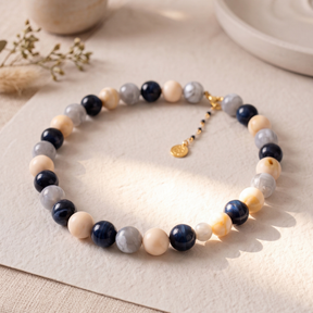 Chunky Gray Beaded Necklace