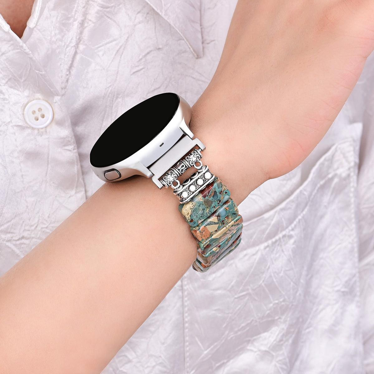 Earth Tibetan Jasper Samsung Galaxy Stretch Watch Strap