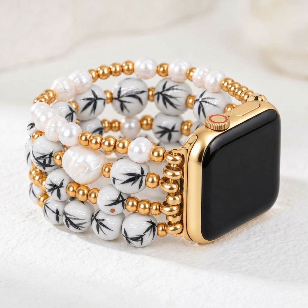 Porcelain Garden Bamboo Mist Apple Watch Strap