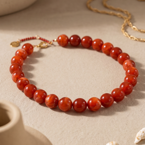 Chunky Red Beaded Necklace