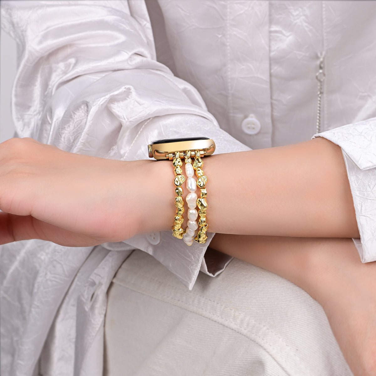 Correa Golden Pearl Stretch para Apple Watch