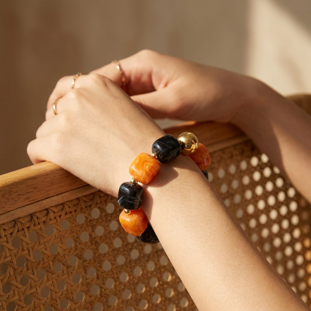 Pumpkin Twilight Halloween Chunky Bracelet