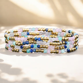 طقم أساور جواهر لابيس أمازونيت