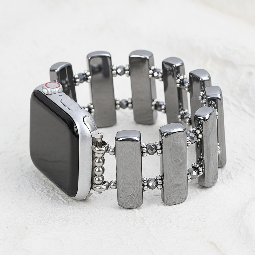 Platinum Eclipse Stretch Apple Watch Strap