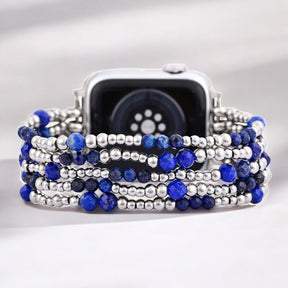 Azure Serenity Silver Stretch Apple Watch Strap