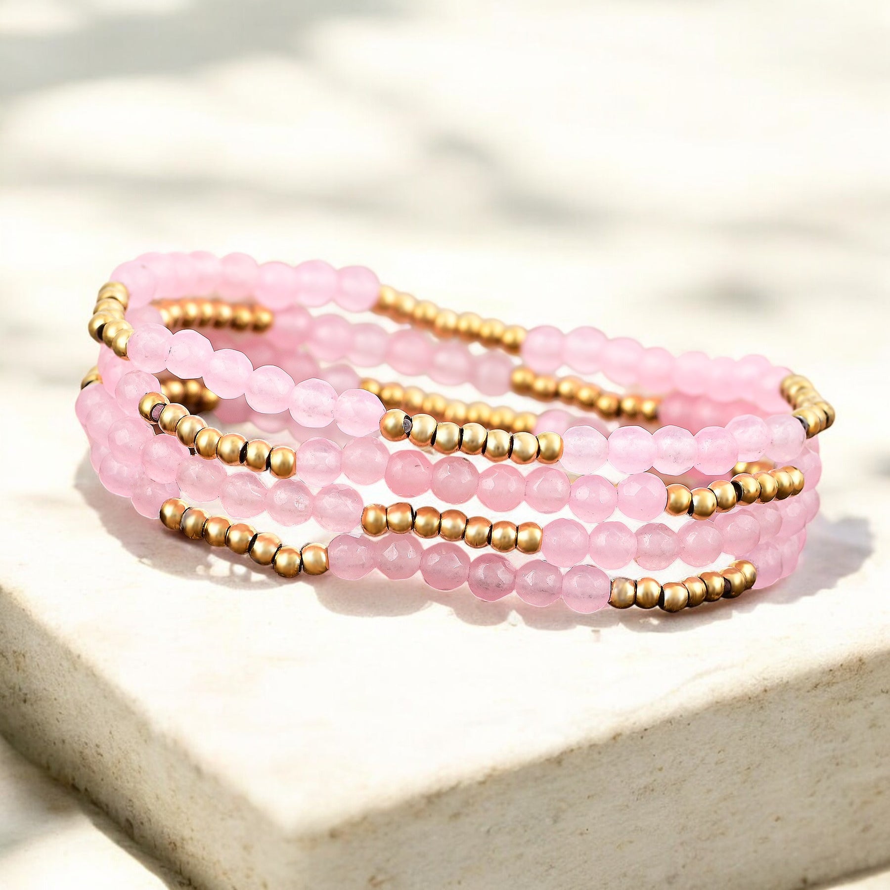 Rose Quartz Radiance Bracelet Set