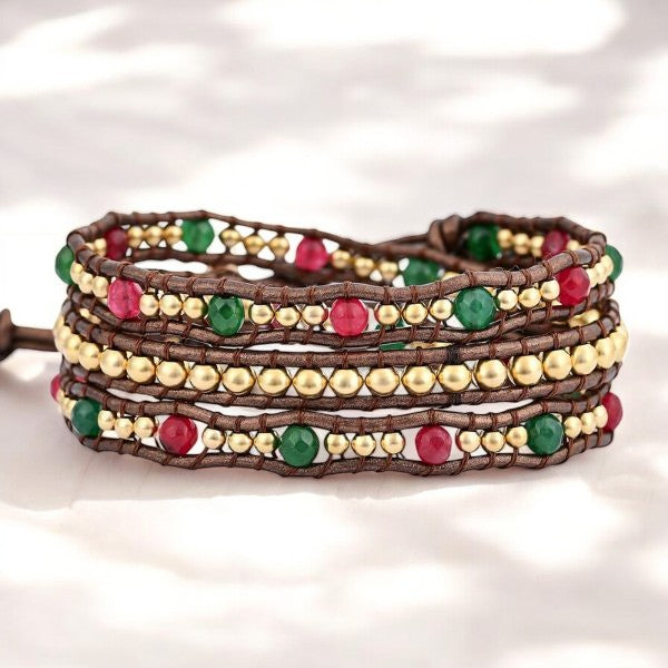 Merry Christmas Heart Wrap Bracelet